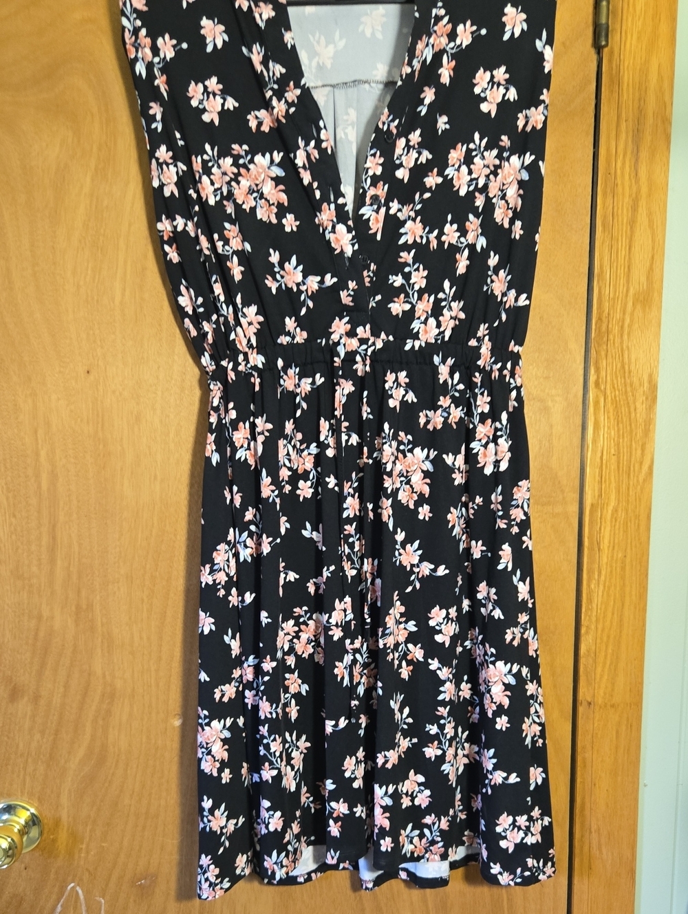 Robert Louis Black Floral V-Neck Dress